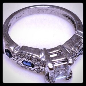 Tacori Sapphire Diamond Platinum Engagement Ring